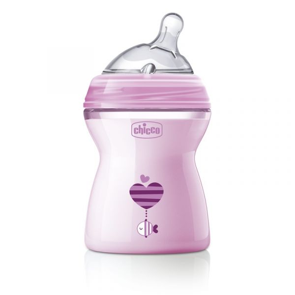 Chicco Biberão NaturalFeeling 250ml 2m+ – Rosa