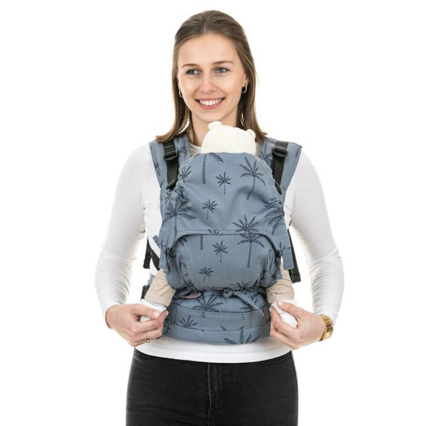 Fidella Mochila Portabebé Fusion Fullbuckle Baby – Palm Trees Dove Blue