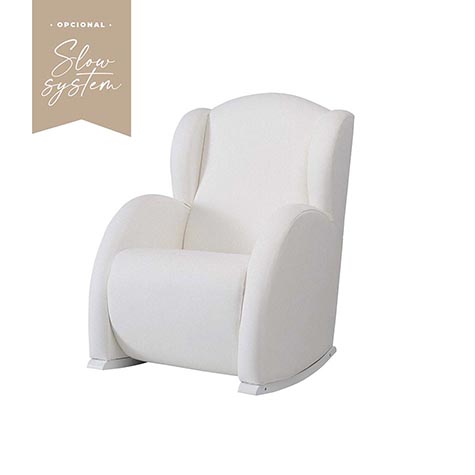 Poltrona de Amamentação Flor Slow System da Micuna – Branco Polipele Branco