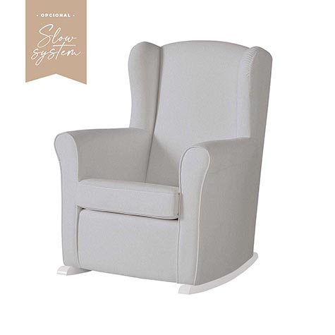 Poltrona de Amamentação Nanny Slow System da Micuna – Branco Polipele Cinza