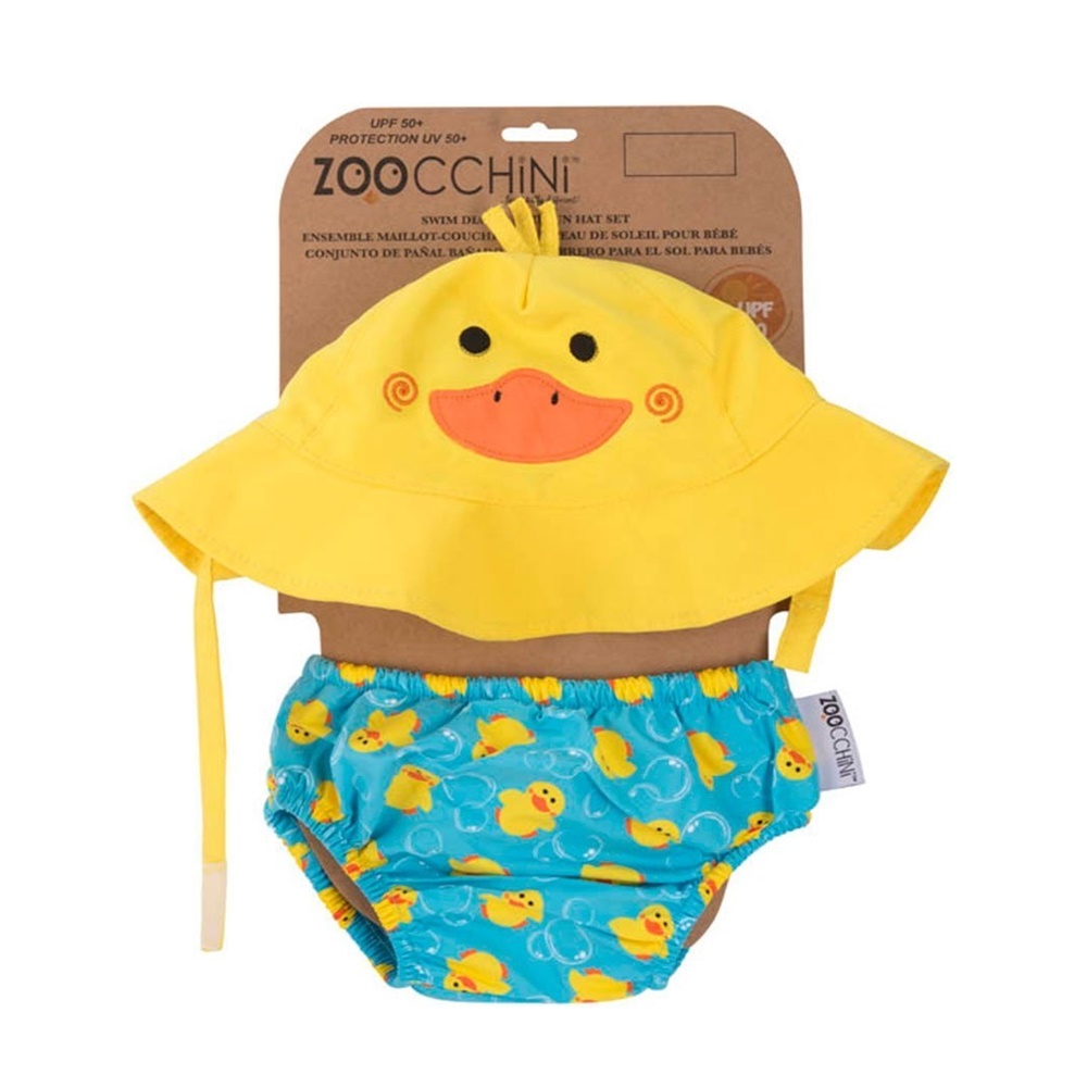 ZooCchini – Conjunto de Banho Chapéu e Cueca 6-12 meses – Pato