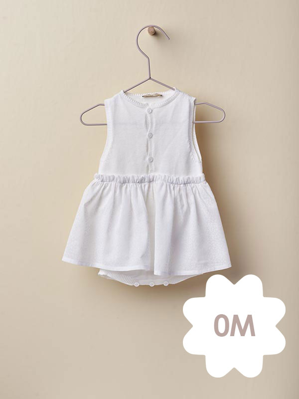 Wedoble Fofo Tricotado com Saia Branco – 0M