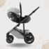 Cadeira Auto Baby Safe Pro na côr Linen Grey da Britax Römer, nova coleção 2024-2025. No carrinho de passeio SMILE 5Z, na côr Space Black com guiador na côr Brown, reclinado numa das seis posições diferentes, para proporcionar a melhor combinação de segurança e conforto ao seu bebé. Baby Safe Pro Car Seat in Linen Grey color by Britax Römer, new 2024-2025 collection. On the SMILE 5Z stroller, in Space Black color with a Brown handlebar, reclined in one of six different positions to provide the best combination of safety and comfort for your baby.