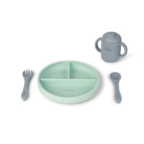 Saro Set de alimentação silicone Food & Fun - Hortelã
