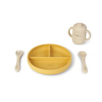 Saro Set de alimentação silicone Food & Fun - Mostarda