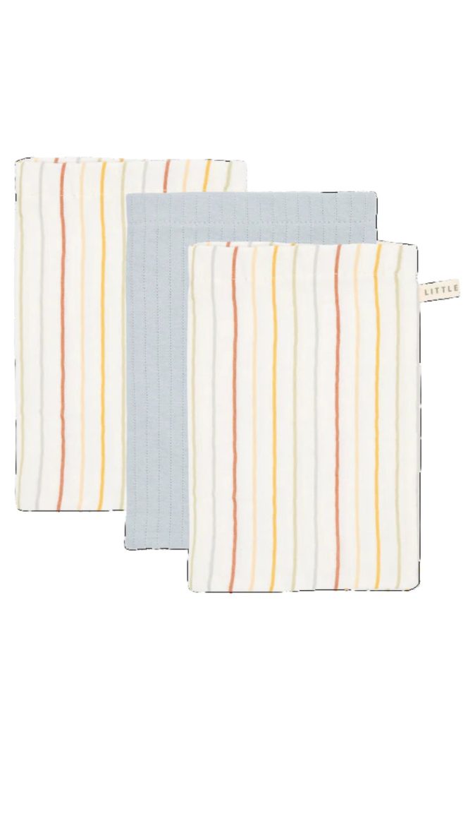 Little Dutch Mini Toalhinhas de Higiene | Washcloths – Vintage Sunny Stripes / Pure Soft Blue