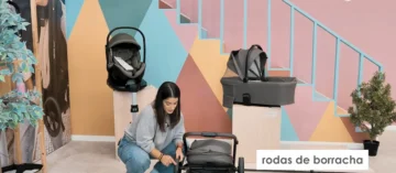 O Carrinho de bebé Britax Romer Rio tem rodas de borracha