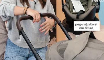 O Carrinho de bebé Britax Romer Rio, tem uma pega ajustável em altura