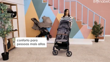 O carrinho de bebe Maxi-Cosi Soho é bastante confortável para pessoas mais altas